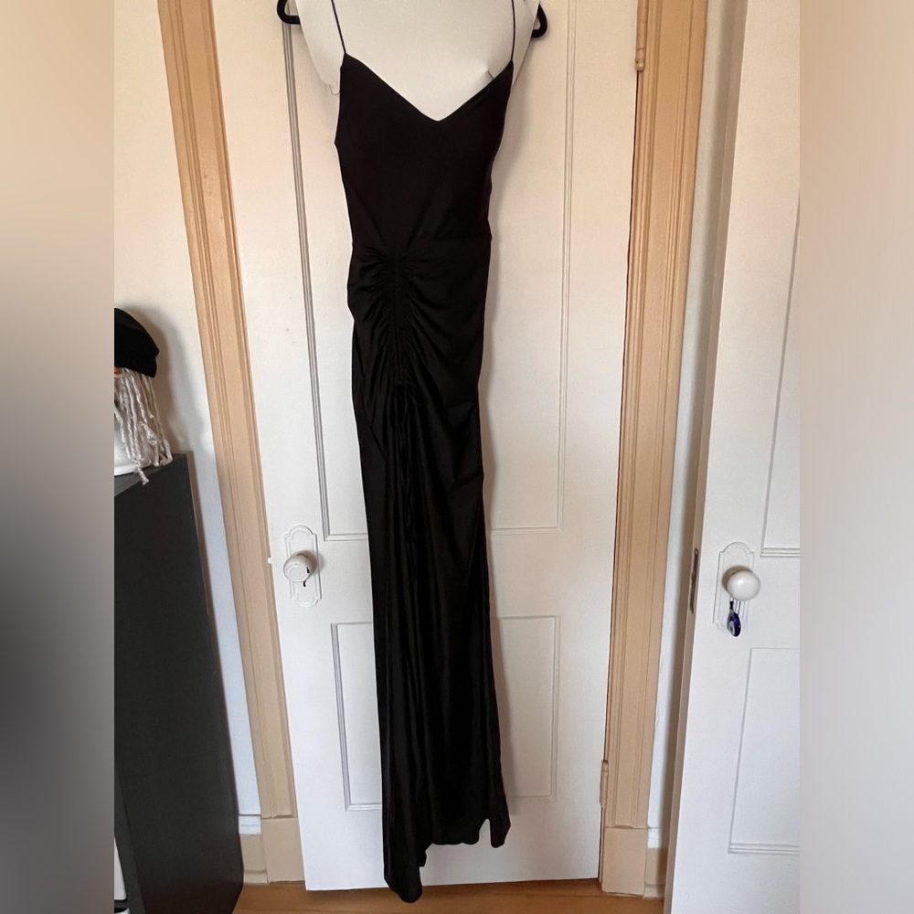 Black Floor length dress adjustable slit